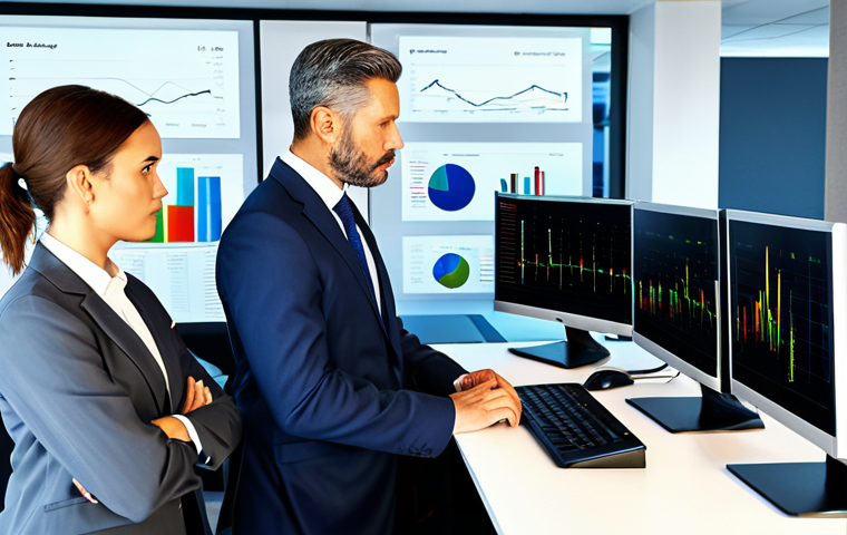 CFA 자격증으로 재무 전략 컨설팅 - Professional Setting**
"A diverse team of financial consultants in a modern office, analyzing finan...